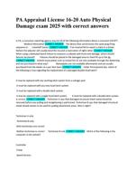 PA Appraisal License 16-20 Auto Physical Damage exam 2025 with correct answers.