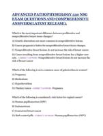 Advanced Pathophysiology 530 NSG | Latest Exam Questions & Comprehensive Verified Answers | A+ Graded | 100% Pass Guarantee