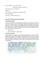 Working system of a Electric Generator