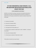 ATI CMS FUNDAMENTAL EXAM VERSION 1-3 ALL 500 QUESTIONS AND DETAILED SOLUTIONS LATEST UPDATE THIS YEAR