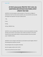 ATI RN Fundamentals PRACTICE TEST A & B, ALL QUESTIONS AND DETAILED SOLUTIONS LATEST UPDATE THIS YEAR