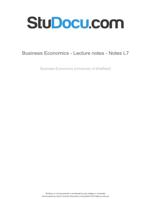 BUSINESS ECONOMICS, NOTE AND LECTURES