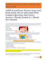 AANP Actual Exam, Practice Exam And  Study Guide Newest 2025/2026 With  Complete Questions And Correct  Answers