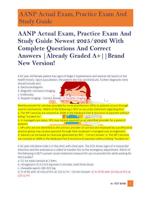 AANP Actual Exam, Practice Exam And  Study Guide Newest 2025/2026 With  Complete Questions And Correct  Answer