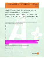 AD BANKER COMPREHENSIVE EXAM  2025/2026 COMPLETE verifies  QUESTIONS AND CORRECT ANSWERS  |ALREADY GRADED A+||BRAND NEW