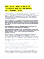 COLORADO MENTAL HEALTH JURISPRUDENCE EXAM STUDY SET CORRECT 100%
