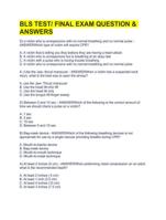 BLS TEST/ FINAL EXAM QUESTION & ANSWERS