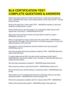 BLS CERTIFICATION TEST COMPLETE QUESTIONS & ANSWERS