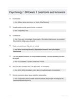 Psychology 150 Exam 1 questions and Answers