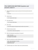 PSU CMPSC200 MIDTERM Question and answers rated A+