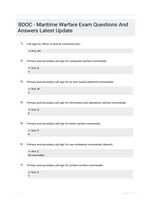 BDOC - Maritime Warfare Exam Questions And Answers Latest Update