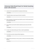 Arkansas State Board Exam for Dental Assisting exam with answers