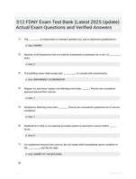S12 FDNY Exam Test Bank (Latest 2025 Update) Actual Exam Questions and Verified Answers