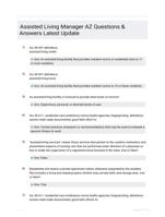 Assisted Living Manager AZ Questions & Answers Latest Update