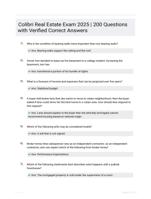 Colibri Real Estate Exam 2025 | 200 Questions with Verified Correct Answers