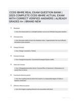 CCDS IBHRE REAL EXAM QUESTION BANK |  2025 COMPLETE CCDS IBHRE ACTUAL EXAM  WITH CORRECT VERIFIED ANSWERS |  ALREADY GRADED A+ | BRAND NEW