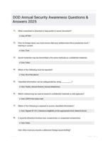DOD Annual Security Awareness Questions & Answers 2025