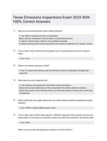 Texas Emissions Inspections Exam 2025 With 100% Correct Answers