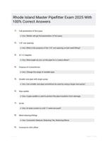 Rhode Island Master Pipefitter Exam 2025 With 100% Correct Answers