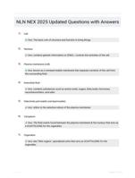 NLN NEX 2025 Updated Questions with Answers