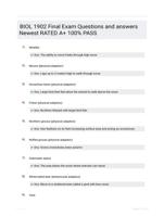 BIOL 1902 Final Exam Questions and answers Newest RATED A+ 100% PASS