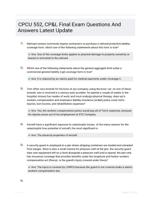 CPCU 552, CP&L Final Exam Questions And Answers Latest Update
