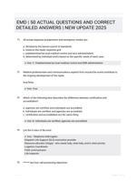 EMD | 50 ACTUAL QUESTIONS AND CORRECT DETAILED ANSWERS | NEW UPDATE 2025