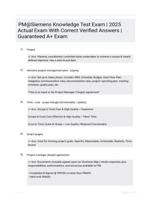 PM@Siemens Knowledge Test Exam |  2025 Actual Exam With Correct Verified  Answers | Guaranteed A+ Exam