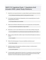 NUR 210 Capstone Exam 1 Questions And Answers With Latest Study Solutions