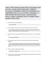ANCC FNP BOARD EXAM QUESTION BANK 2025 ACTUAL EXAM  QUESTIONS AND CORRECT DETAILED ANSWERS (VERIFIED  ANSWERS) ALL ANSWERED {367 Q & A} ALREADY GRADED A+  / FNP BOARD REVIEW EXAM | GUARANTEED PASS | FAMILY  NURSING PRACTITIONER ANCC BOARD EXAM 2025