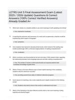 LETRS Unit 5 Final Assessment Exam (Latest 2025 / 2026 Update) Questions & Correct Answers (100% Correct Verified Answers) Already Graded A+
