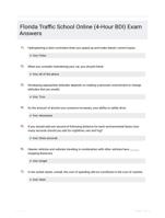 Florida Traffic School Online (4-Hour BDI) Exam Answers