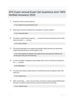 EFD Exam |Actual Exam Set Questions And 100% Verified Answers| 2025