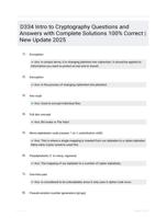 D334 Intro to Cryptography Questions and Answers with Complete Solutions 100% Correct | New Update 2025