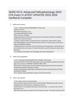 NURS 5315: Advanced Pathophysiology 2025 UTA Exam 3 LATEST UPDATED 2025  2026 Verified & Complete