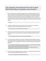 CDC Infection Preventionist Post-Test (Latest 2025-2026 Edition) Questions and Answers.