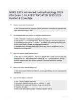 NURS 5315: Advanced Pathophysiology 2025 UTA Exam 1-5 LATEST UPDATED 2025  2026 Verified & Complete