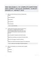 NSG 526 EXAM 2 | 141 COMPLETE QUESTIONS AND CORRECT DETAILED ANSWERS | ALREADY GRADED A+ | NEWEST 2025