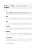 PA State board prep exam questions and answers