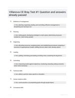 Villanova CE Bray Test #1 Question and answers already passed