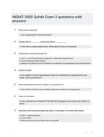 MGMT 3000 Guhde Exam 3 questions with answers