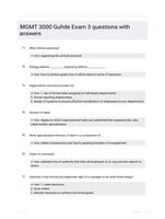 MGMT 3000 Guhde Exam 3 questions with answers