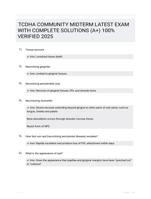 TCDHA COMMUNITY MIDTERM LATEST EXAM WITH COMPLETE SOLUTIONS (A+) 100% VERIFIED 2025
