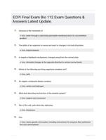 ECPI Final Exam Bio 112 Exam Questions & Answers Latest Update.