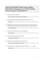 OHIO EFDA BOARD EXAM Latest Update 2025-2026 70 Questions and 100% Verified Correct Answers Guaranteed A+