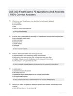 CSE 360 Final Exam | 78 Questions And Answers | 100% Correct Answers