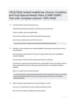 2025/2026  United HealthCare Chronic Condition and Dual Special Needs Plans (CSNP-DSNP) Test with complete solution 100% PASS