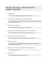 BIO 269 LAB EXAM 1 QUESTIONS WITH CORRECT ANSWERS