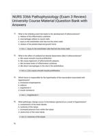 NURS 3366 Pathophysiology (Exam 3 Review)  University Course Material |Question Bank with Answers