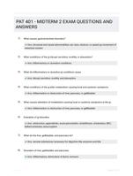 PAT 401 - MIDTERM 2 EXAM QUESTIONS AND ANSWERS